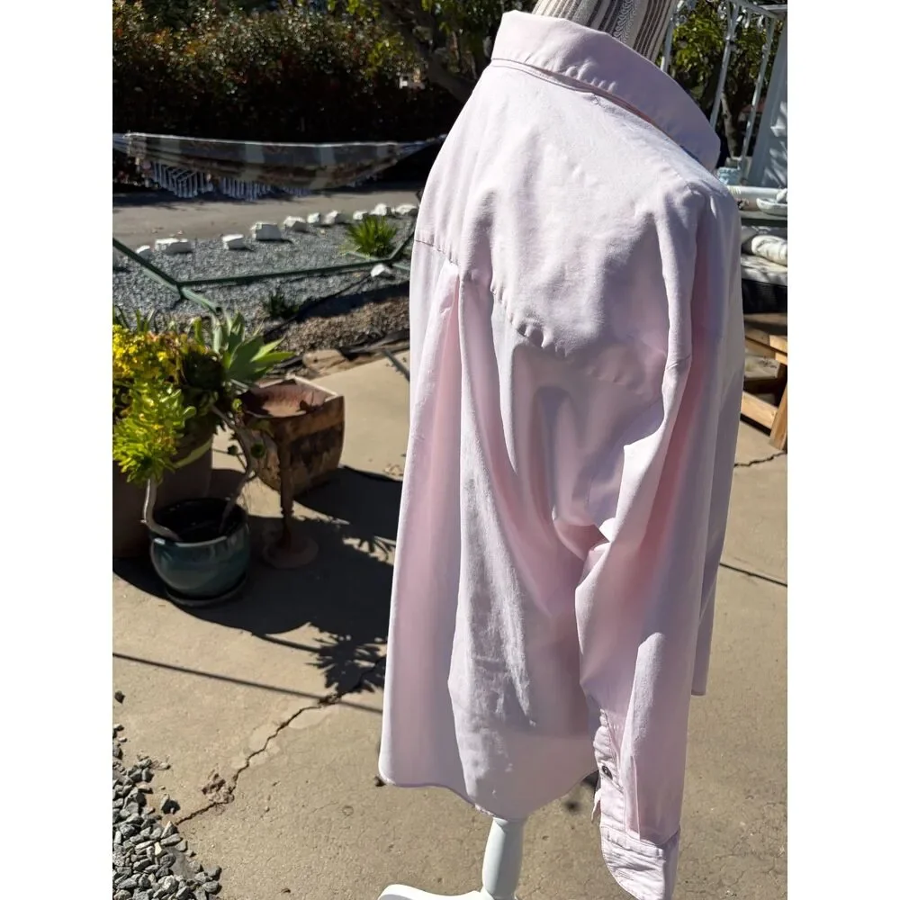 Mother Oxford Pink Cotton Maternity Button Down Shirt Size L/XL - Picture 4 of 16